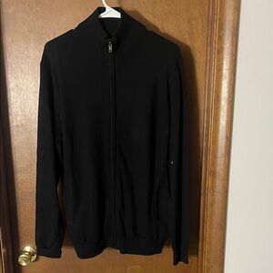 Amazon Essentials Men’s Full-Zip Mock Neck Cotton Sweater Black Size M New